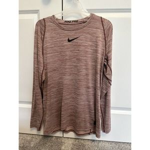 Nike Men's Size Large Pro Dri-Fit Fitted Long Sleeve Shirt Swoosh Logo